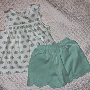 Kids Green and White Matching Set
